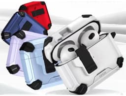 Magnetische Blauwe AirPods Pro 3 Case Compatibel met Apple AirPods Pro 4 met Multifunctionele Standaard — thumbnail 2