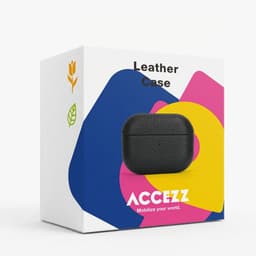 Accezz Echt Leren Case - Hoesje geschikt voor AirPods 3 (2021) - Zwart — thumbnail 2