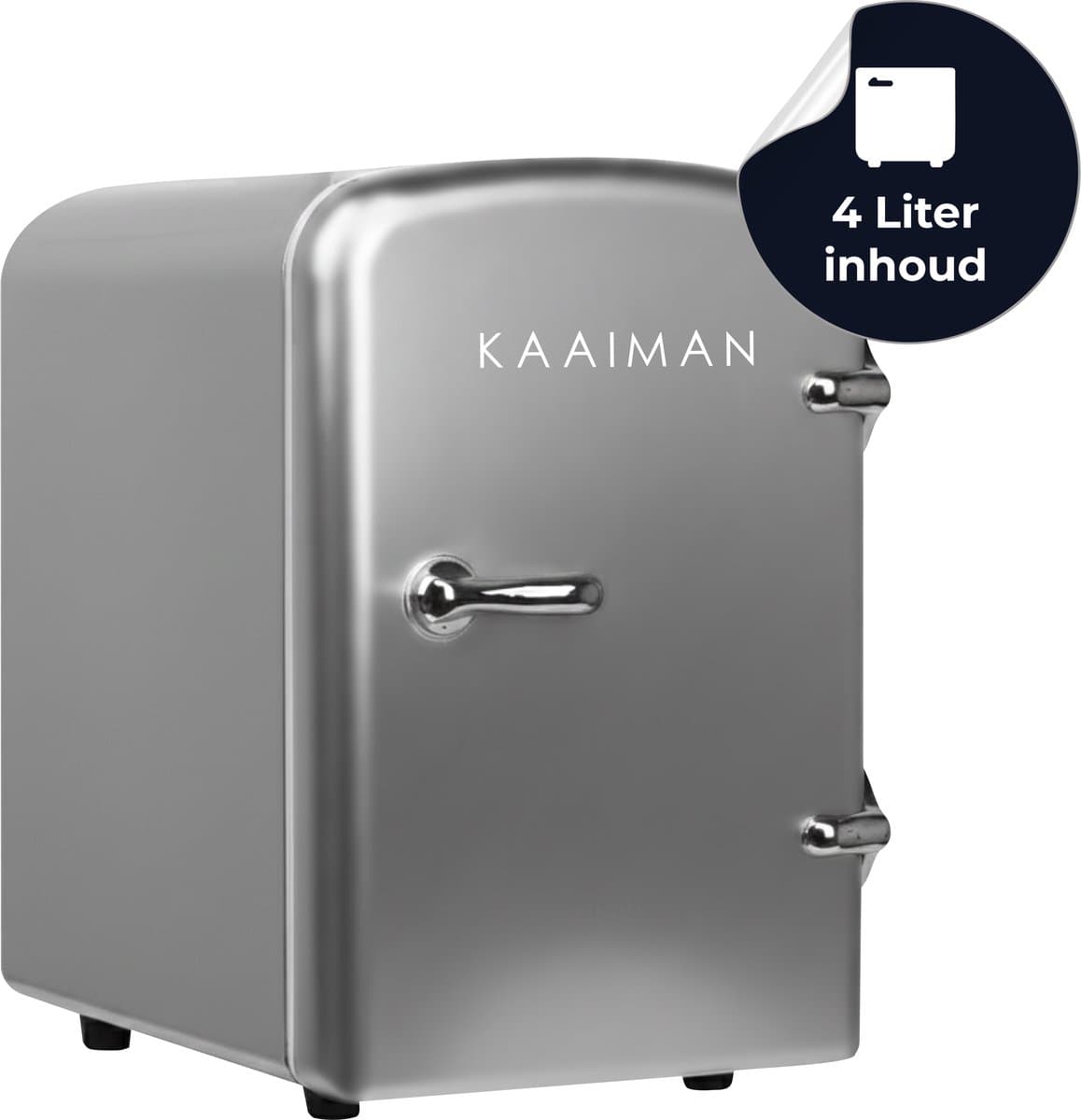 Kaaiman® Mini Koelkast 4L - Kleine Koelkast 12V/220V - Cosmetische Koelkast - Warm en Koud Functie - Skincare Fridge - Minikoelkast Slaapkamer - Zilver — afbeelding 1