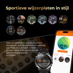 Golden Sound GPS Smartwatch Heren - 1.46'' AMOLED Display - GPS 5 satellieten - 5ATM Waterdicht - 200+ sportmodi - Belfunctie - Barometer - Stappenteller - Bloeddrukmeter - Hartslagmeter - 540 mAh - Dark Grey — thumbnail 5