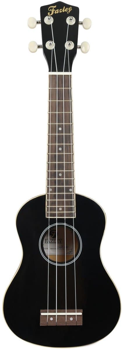 Sopraan Ukelele - Met gratis lessen - Fazley K21B-W - Zwart — afbeelding 1