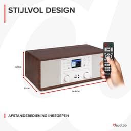 Internetradio - Audizio Avola alles-in-één radio met Bluetooth - DAB+/FM - CD speler - Wit — thumbnail 4