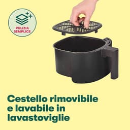 Handmatige heteluchtfriteuse - Olievrij Frituren, Afwasmachine Bestendige Antiaanbakpan en Frituurrek, Matte Zwart — thumbnail 5
