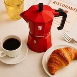 Italiaans koffiezetapparaat - PEZZETTI - ITALEXPRESS - Aluminium - 6 kopjes - Rood — thumbnail 3
