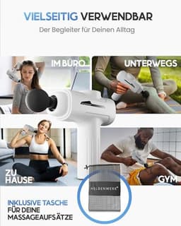 Massagepistool met 6 opzetstukken en 3200 omw/min - Diepe Spiermassage met USB-C Aansluiting — thumbnail 2