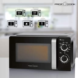Magnetron met Grillfunctie 17 Liter Inhoud 700W Magnetron 900W Grill Zwart — thumbnail 2
