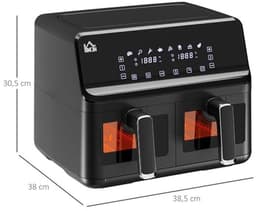 8-in-1 Airfryer met 2 Kamers en Temperatuurinstelling van 80-200°C, 2500W, Antiaanbaklaag en Digitale Timer — thumbnail 5