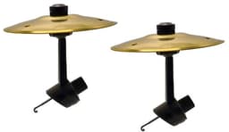 Anti-crash bekkens voor auto's - 2 Stuks - Auto cimbaal - Kunststof - Auto cimbaal ventilatieopening - Ventilatieopeningen voor bekkens voor auto's - Ventilatieopeningen voor trommelbekkens voor auto's - Mini drum auto crash bekken - 14cm - Goud — thumbnail 1