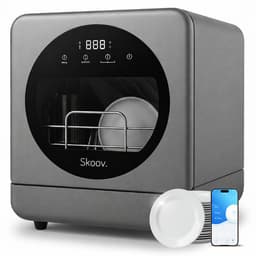 Skoov Mini Vaatwasser met waterreservoir - 3 couverts - 7 wasprogramma's - Kleine smalle vrijstaande afwasmachine - Camping - Grijs — thumbnail 1