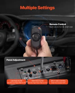 VEVOR Auto-Subwoofer Onder de Stoel 300 W Slank Actief Subwoofersysteem 203mm — thumbnail 5