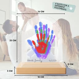 Handafdruk Set voor Familie – Inclusief 4 Laminavellen, Verf en Roller voor Gietmallen — thumbnail 3