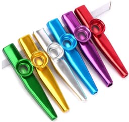 Kazoo Metaal - 3 Stuks - Kazoo Fluit in Diverse Kleuren - Muziekinstrumenten voor Kinderen - Mix kleur — thumbnail 2