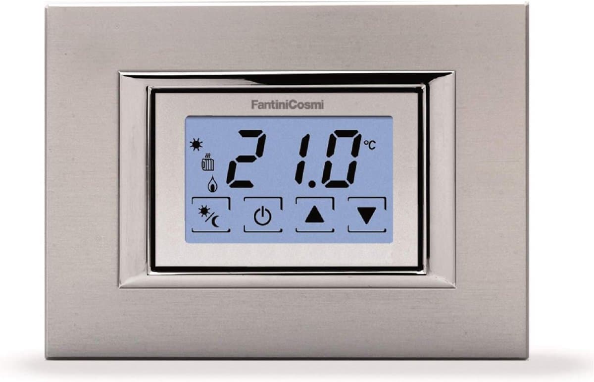 Thermostaat met achterverlichting en touchscreen voor verwarming en airconditioning — afbeelding 1