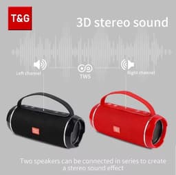 T&G Draagbare Bluetooth 5.3 Speaker – Krachtige Draadloze Outdoor Speaker met Subwoofer, FM-Radio, USB/TF, AUX – IPX5 Waterdicht – Zwart — thumbnail 4
