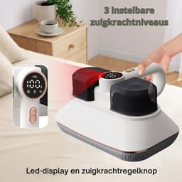 Huisstofmijt Stofzuiger - Mijtzuiger Voor Matrassen Met UV-Licht - 3 Krachtige Zuigniveaus - Mijtzuiger Met LED-Scherm - Dubbele Stofbak - Draadloze Stofzuiger Voor Hygiënische Reiniging — thumbnail 3