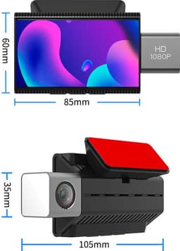 TechU™ Dashcam Voor en Achter Camera – M12 Zwart – Dashboardcamera – 3” Scherm – Full HD 1080P – GPS & Wifi – 150° Wijdhoeklens – Nachtvisie – Loop recording – Bewegingssensor – G-sensor – Parkeermodus – Incl. Achteruitrijcamera — thumbnail 5