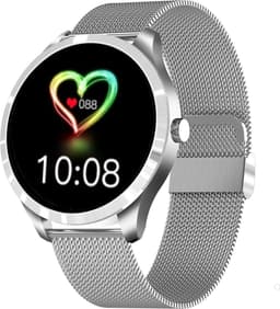 Belesy® Q9 PLUS - Smartwatch Dames – Smartwatch Heren - Horloge - 1.28 inch - Kleurenscherm - Stappenteller - Bloeddruk - Hartslag - 75+ Wijzerplaten – Sporten – Staal - Zilver - Siliconen - Blauw - Kerstcadeau — thumbnail 4
