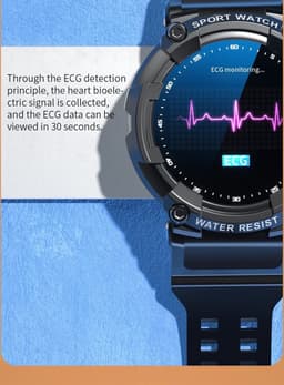 DrPhone SMARTX1 – Smartwatch Met Sportfuncties – IP67 Waterdichte Smartwatch – Bluetooth Smartwatch – Full Touchscreen – Bloeddruk & Hartslagmeter - Zwart — thumbnail 2