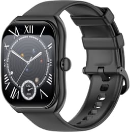 Knobbout 2.01”Scherm Smartwatch met Gebogen Scherm – Bluetooth Bellen, Hartslag & Slaapmonitoring, IP68 Waterdicht, 350mAh Batterij | Voor Sport & Gezondheid - Zwart — thumbnail 1