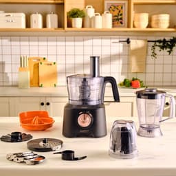 Karaca Mastermaid Power Max 11-in-1 Voedselprocessor 2500W – 1,5L Kom – Blender 1L – Citruspers – Koffiemolen – Mat Zwart Koper — thumbnail 1