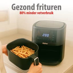 alpina Airfryer XL - Heteluchtfriteuse 6L - Air Fryer 2 tot 5 Personen - Heteluchtoven met Digitaal Touchscreen - Instelbare Temperatuur 80 tot 200 Graden - Timer Functie - 8 Kookprogramma's — thumbnail 4