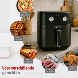 Alpina 6L 1600W Airfryer - Digitale Touch Bediening - Anti-aanbak Frituurmand - Meerdere Kookfuncties — thumbnail 3