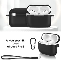 Studio Air® Airpods Hoesje Pro 3 Siliconen Case - Zwart - Hooked - Soepel Airpod Hoesje voor Airpods Pro 3 (2025) — thumbnail 3