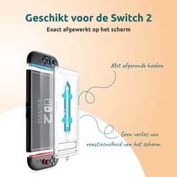 George Napoli Screenprotector Geschikt voor Nintendo Switch 2 - Beschermglas - Glasplaatje - Met Installatietray - Tempered Glass - 2-Pack — thumbnail 5