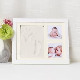 Daity Witte kleiprint fotolijst, hondenpootafdrukken, gipsen huisdieren, 22,5 x 27,5 cm, puppy- en kittenafdrukken — thumbnail 4