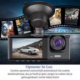 Gloovon - Dashcam Voor Auto 3 in 1 - Full HD - Voor en Achter Camera - Met Achteruitrijcamera - Nachtzicht - 170° Groothoeklens - Parkeermodus - G-Sensor - Loop Recording — thumbnail 2