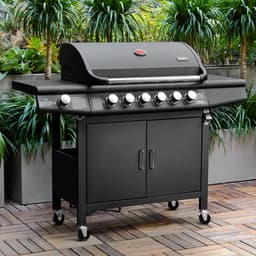 TAINO RED 6+1 gasbarbecue - BBQ grillkar branders zijbrander zwart — thumbnail 4