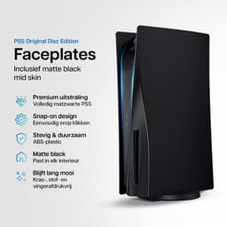 Playstation 5 Faceplates Disc Edition (niet geschikt voor PS5 Slim & PS5 Pro) - Inclusief Mid Skin - Accessoires - Faceplate - Cover - Plate - Skin - Zwart — thumbnail 2