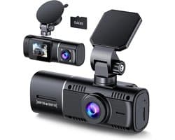 Dubbele lens aan de voorzijde + interne Full HD 1080P auto dashcamcamera