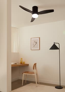 CREATE - Stille 40W plafondventilator met technische ABS bladen (Ø112cm) (ruimtes ≤10m²) - Zwart - Met licht - WIFI+Afstandsbediening - WIND CALM — thumbnail 4