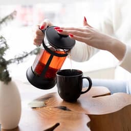 Glazen Cafetière 1000ml met Filter voor Koffie, Thee & Kruiden — thumbnail 4