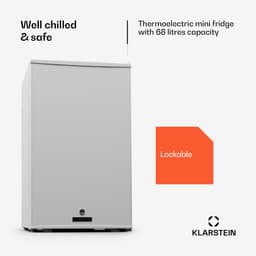 Klarstein Mini-Koelkast koelkast, mini koelkast met glazen deur, 68L voor drankjes, snacks & cosmetica, koelkast klein & geruisloos, regelbare schappen, kleine skincare koelkast huidverzorgingsproducten medicijnen - Minibar - 2L 35 dB 65W — thumbnail 3