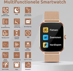 SAMTECH Smartwatch Ultra Thin Pro Serie 5 - Dames & Heren – Sport horloge - Stappenteller, Calorie Teller, Slaap meter, HD – IOS & Android - Rose goud — thumbnail 2