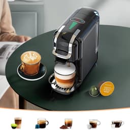 Happyment 5 in 1 Koffiemachine - Koffiezetapparaat - Koffie Automaat - Automatisch - Nespresso - Dolce Gusto - Koffiepoeder - Koffiepads - Zwart — thumbnail 3