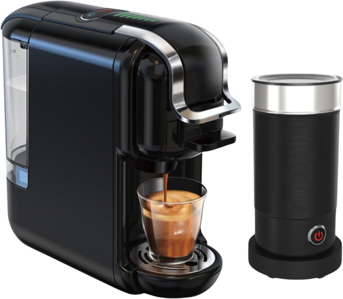 Happyment 5 in 1 Koffiemachine - Koffiezetapparaat - Koffie Automaat - Automatisch - Nespresso - Dolce Gusto - Koffiepoeder - Koffiepads - Zwart — afbeelding 1