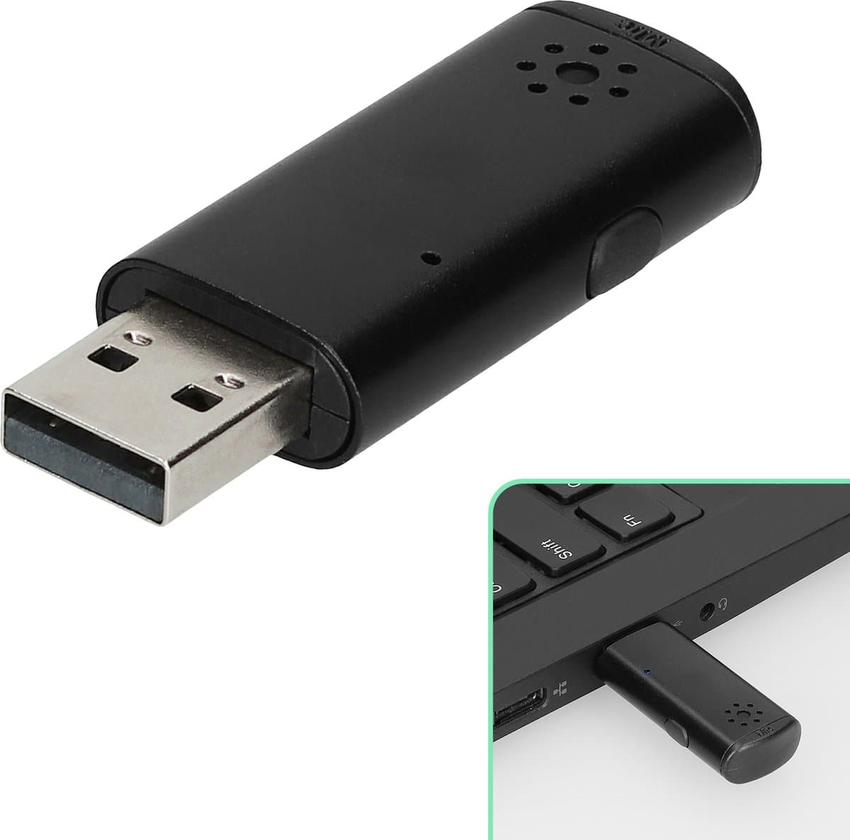 kwmobile USB microfoon voor laptop en desktop pc - Mini microfoon met helder geluid - Plug & Play computer microfoon voor videobellen - In zwart — afbeelding 1