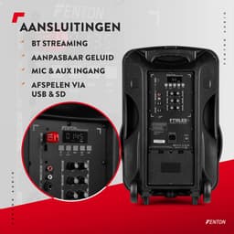 Speaker Bluetooth - Fenton FT15LED MK2 karaoke box met LED’s, accu en microfoon - Voor huisfeesten — thumbnail 5