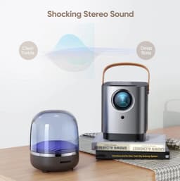 Mini Beamer - Projector - Digitale Projector - Stofdicht - Ingebouwde Luidspreker - 1280x720dpi - 18000 lumen - EU Stekker Type - HDMI - POWER - USB - Grijs — thumbnail 5