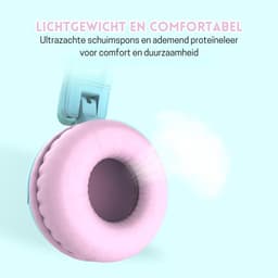 StayPowered Koptelefoon - Veilig & Comfortabel voor Kinderen - 85dB Geluidslimiet - Zacht Memory-Schuim - Ergonomisch Ontwerp - Opvouwbaar & Duurzaam - Verstrengelvrij Kabel - Universele Compatibiliteit - Blauw/Roze - Levering Sneller dan Aangegeven! — thumbnail 3