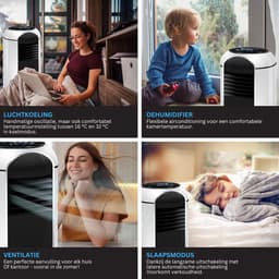 ApexArte® Mobiele Airco - Airconditioning - Ventilatoren - Airco Zonder Afvoerslang - Wit en Zwart — thumbnail 5