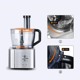 J-Mart 6 in 1 Keukenmachine - Blender - Bonen Slijper - Citruspers - Incl. Deeghaak/Deegmes/ 3 Snij- en Raspschijven - Grijs — thumbnail 5