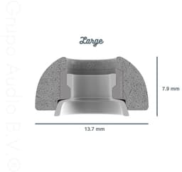 Foam eartips geschikt voor Airpods Pro (2) - licht grijs - 6× Mix (2×S + 2×M + 2×L) - zachte memory foam opzet oortjes - foamigo® — thumbnail 5