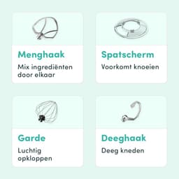 KitchenBrothers 2000W Keukenmachine - Keukenrobot - 6,2L - Mixer met Mengkom - Keukenmixer - BPA-vrij - Pastel Groen — thumbnail 5
