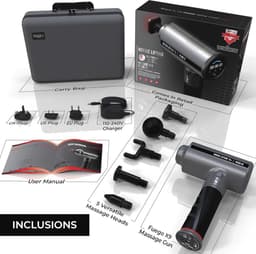 Verwarmd Percussiemassagepistool voor Spierherstel en -verlichting - 5 Massagekoppen — thumbnail 5