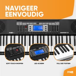 Complete keyboard set - MAX Rhapsody61 met 61 toetsen - Inclusief bankje, standaard en koptelefoon — thumbnail 5