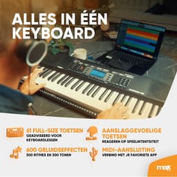 Keyboard met 61 toetsen - MAX Rhapsody61M met aanraakgevoelige toetsen - Ideaal voor beginnende muzikanten — thumbnail 2